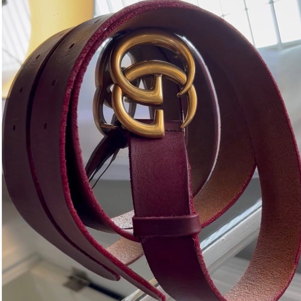 GUCCI GG belt Red leather strap